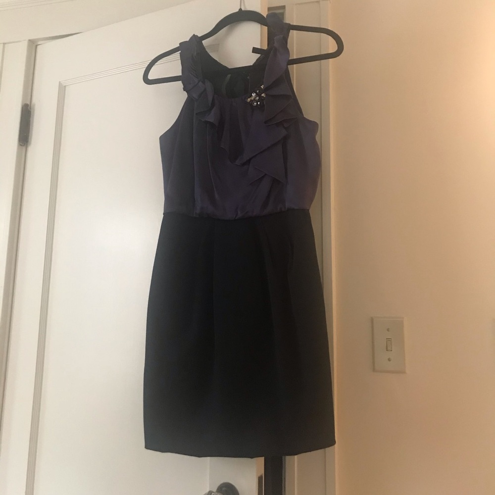 BCBG Purple and Black mini dress with Pockets! - Picture 2 of 5